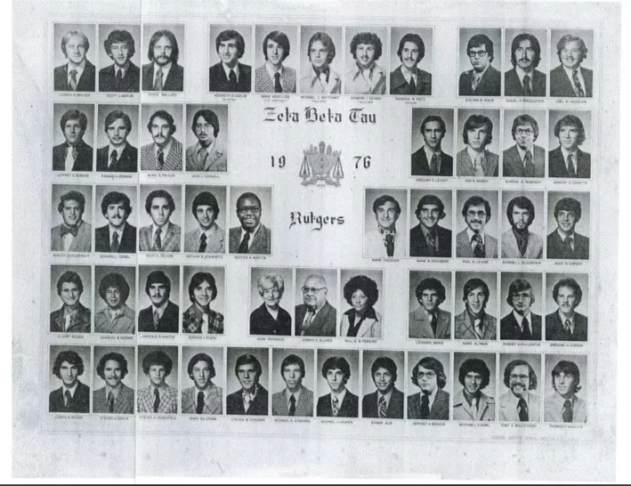 Beta Delta Rutgers chapter composite from 1976