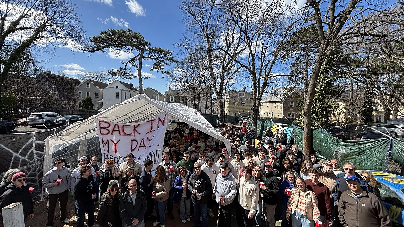 Beta Delta brothers and families at Family Day
