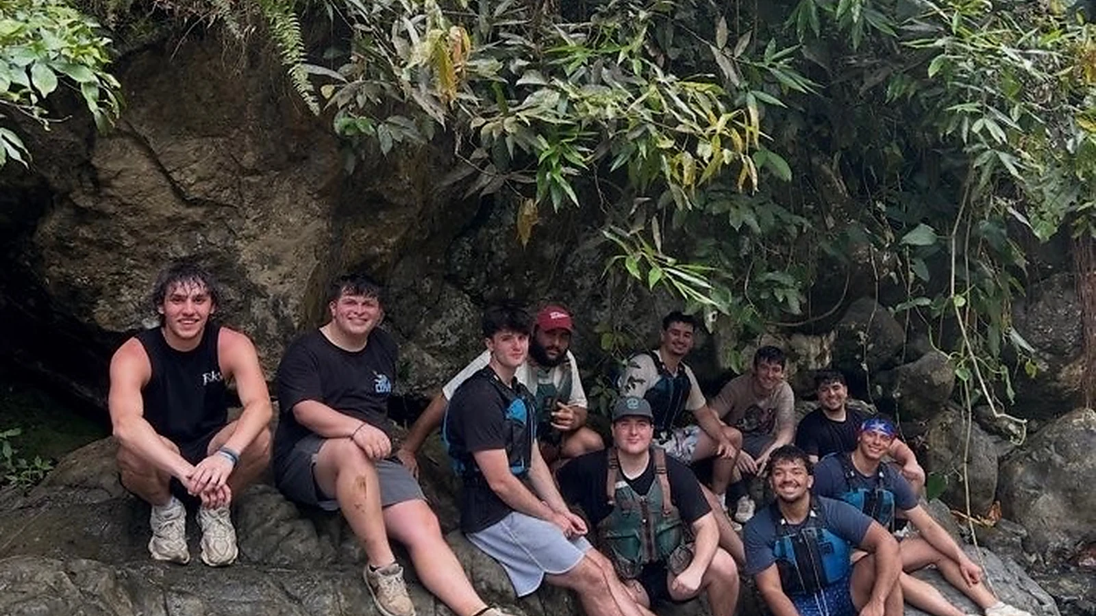 Beta Delta brothers on a hiking trip