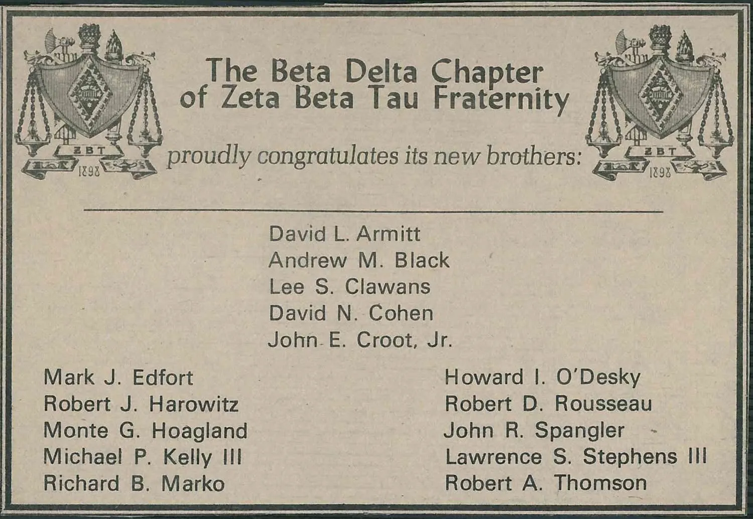 Fall 1980 Pledge Class